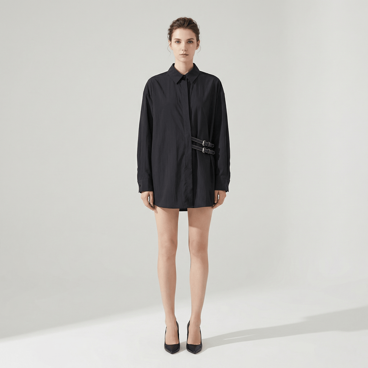 Chemise Noire Kimono Femme