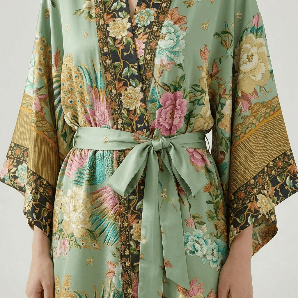 Kimono À Fleur Long