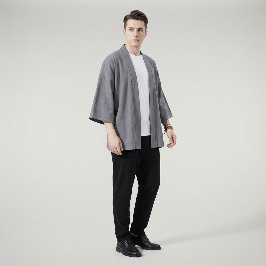 Kimono Gris Unis Homme