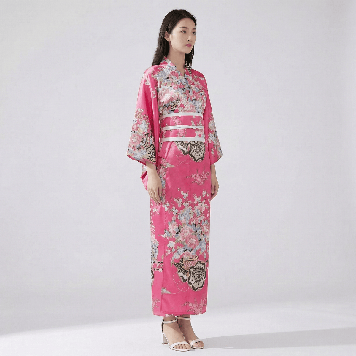 Kimono Japonais Femme Traditionnel Rose