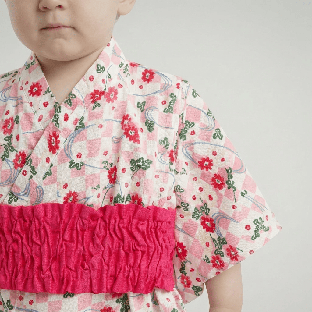 Kimono Pour Enfant A Imprimé Fleuri