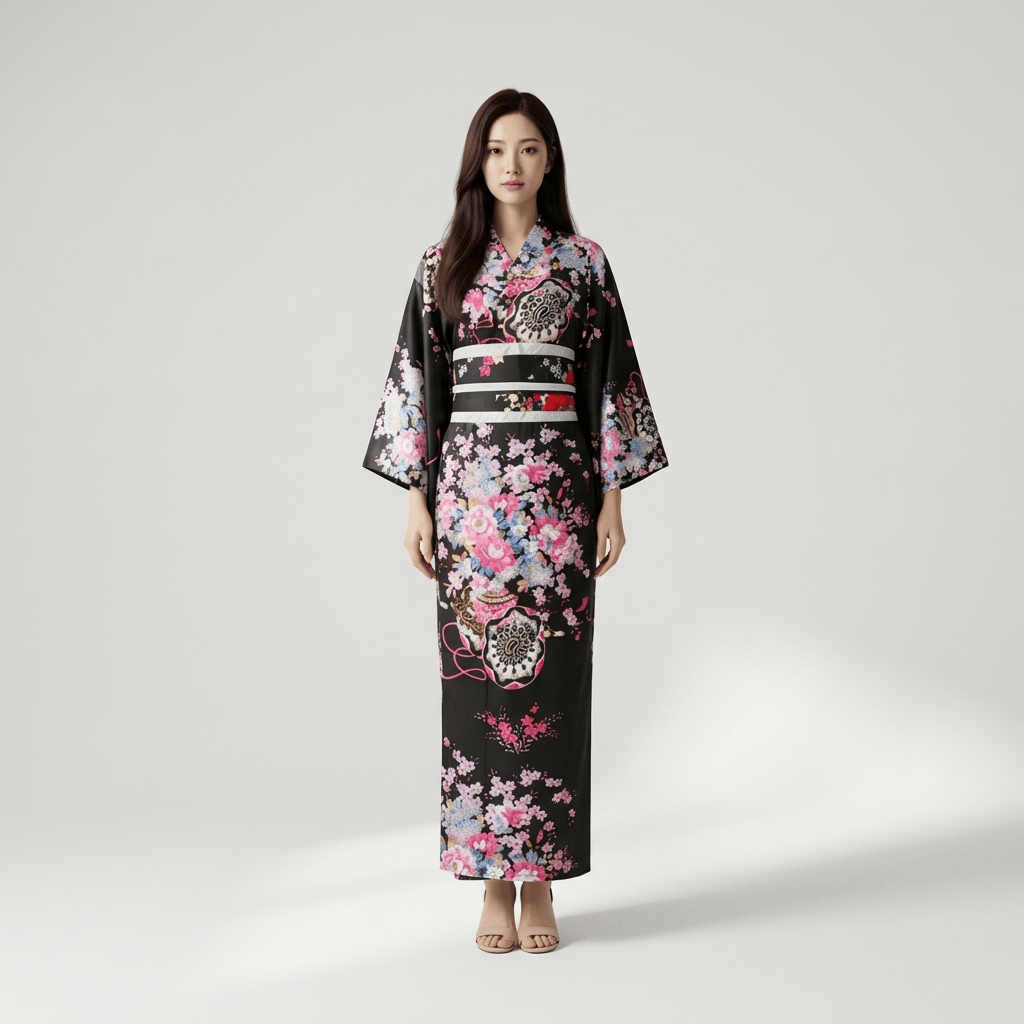 Kimono Traditionnel Japonais Noir