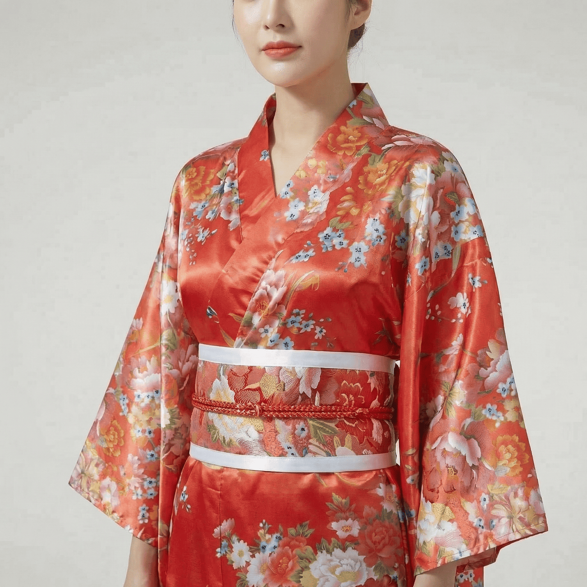 Kimono Traditionnel Rouge Femme