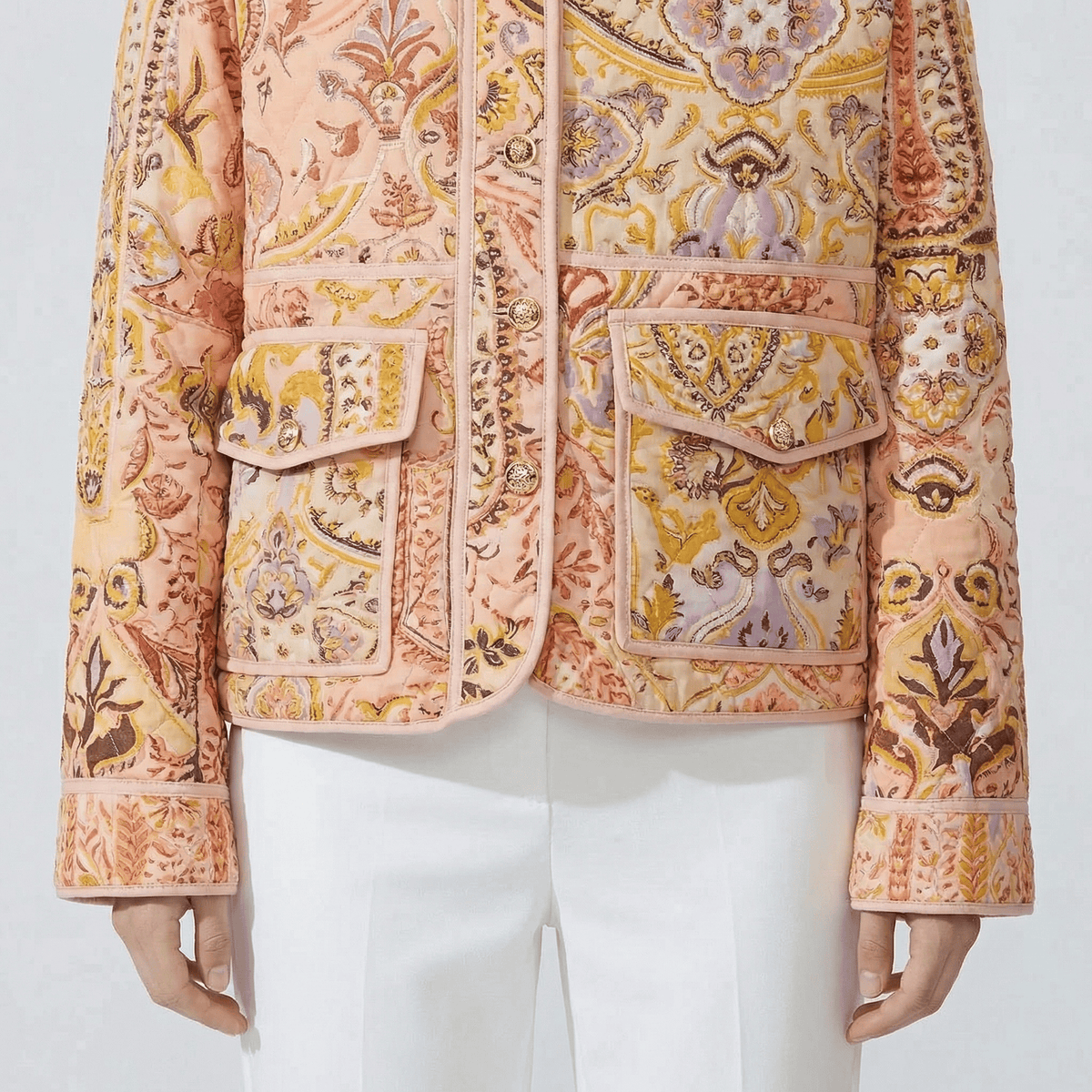 Manteau Kimono Imprime Jaune