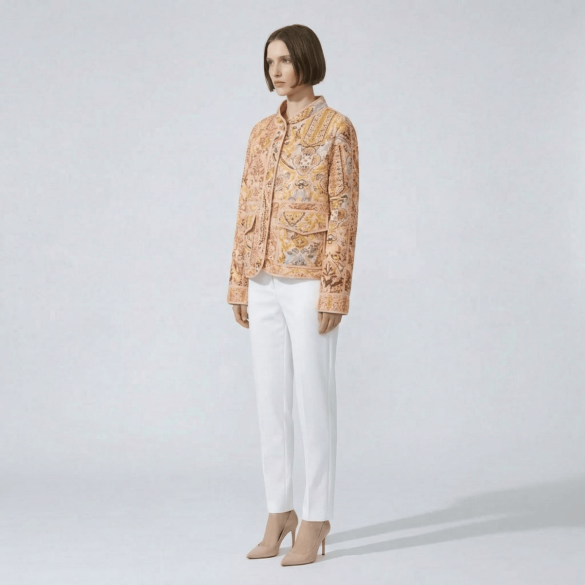 Manteau Kimono Imprime Jaune