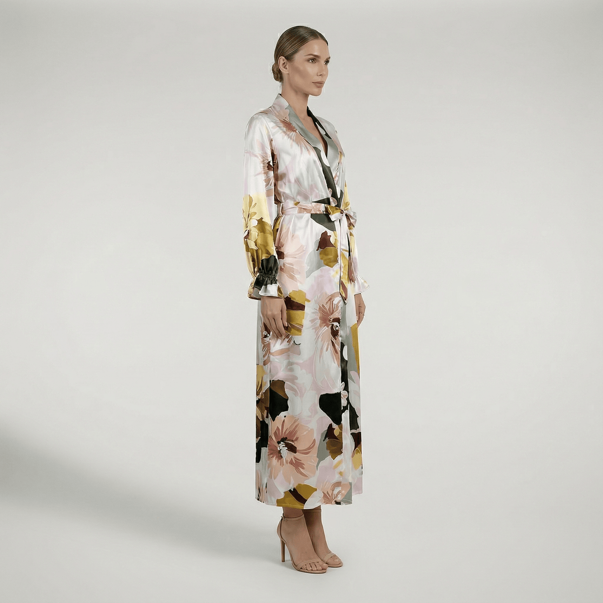 Robe Kimono Satin Longue