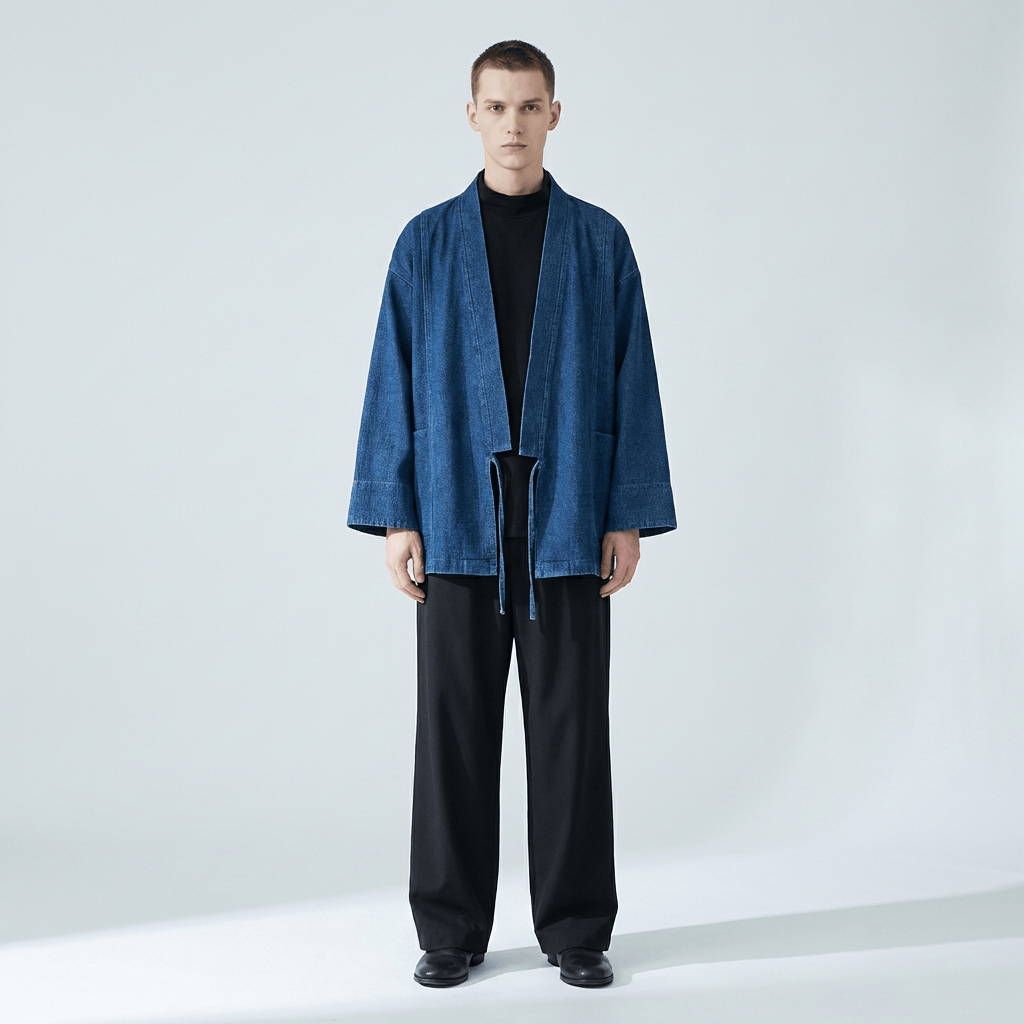 Veste Kimono En Jean Pour Homme