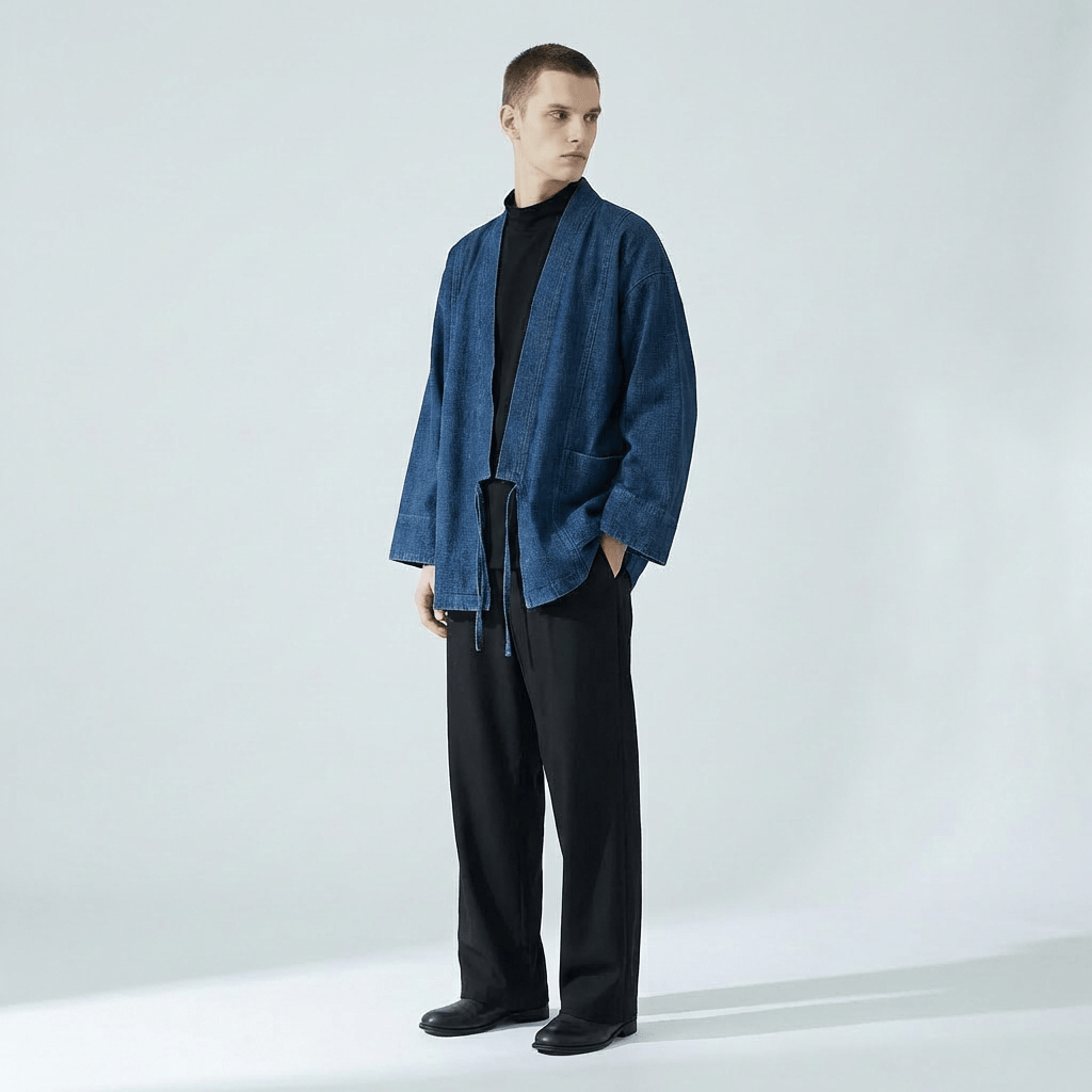 Veste Kimono En Jean Pour Homme