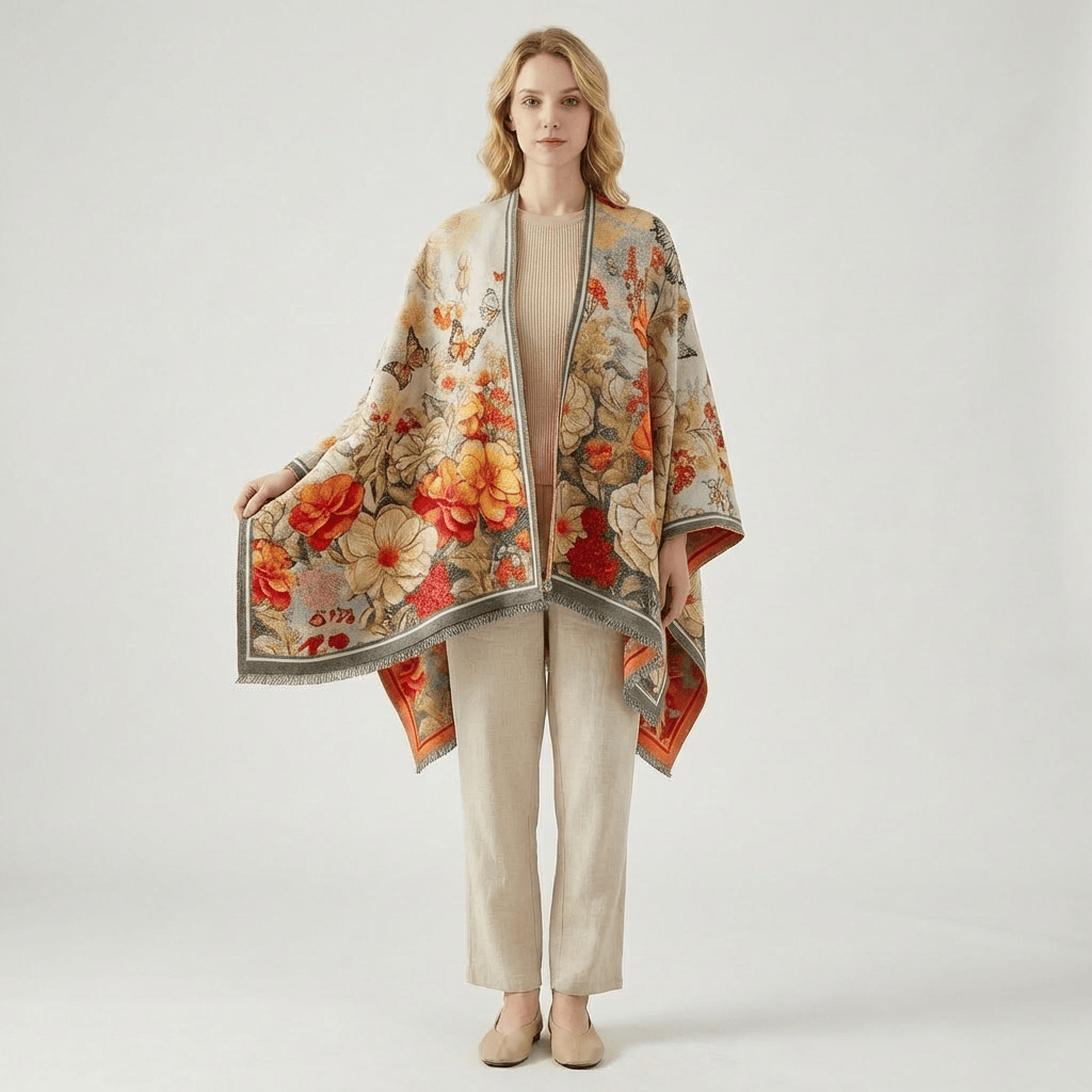Veste Kimono Fleuri Femme