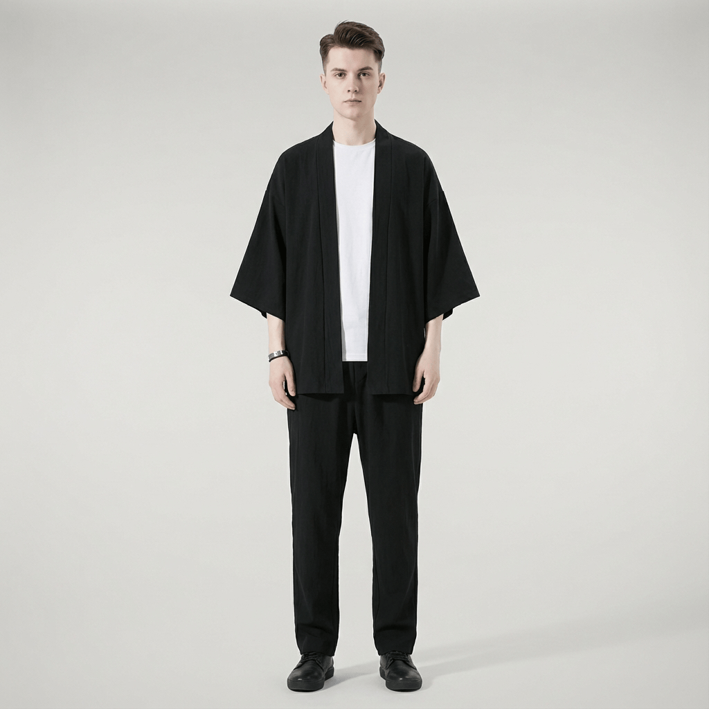 Veste Kimono Noir Homme
