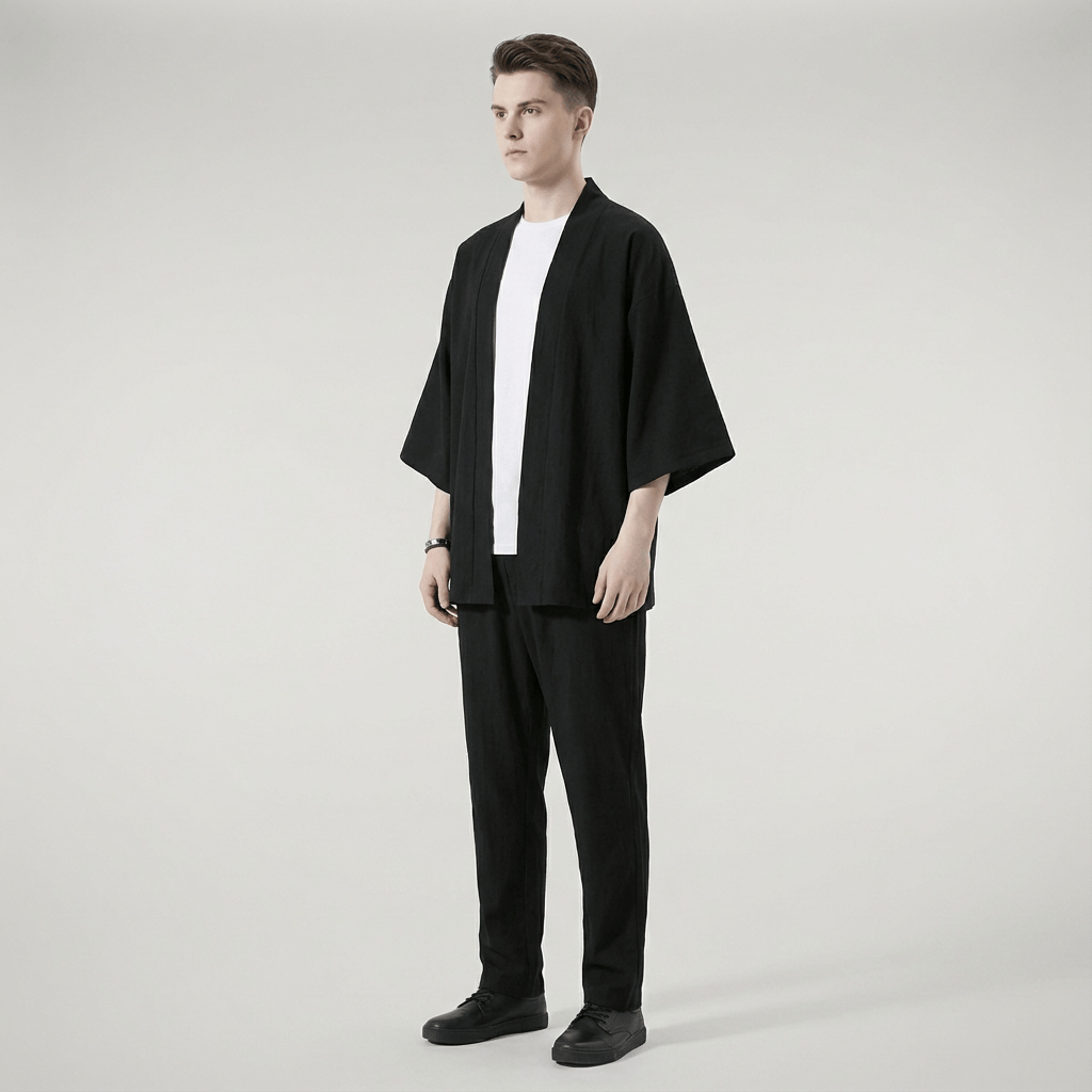 Veste Kimono Noir Homme
